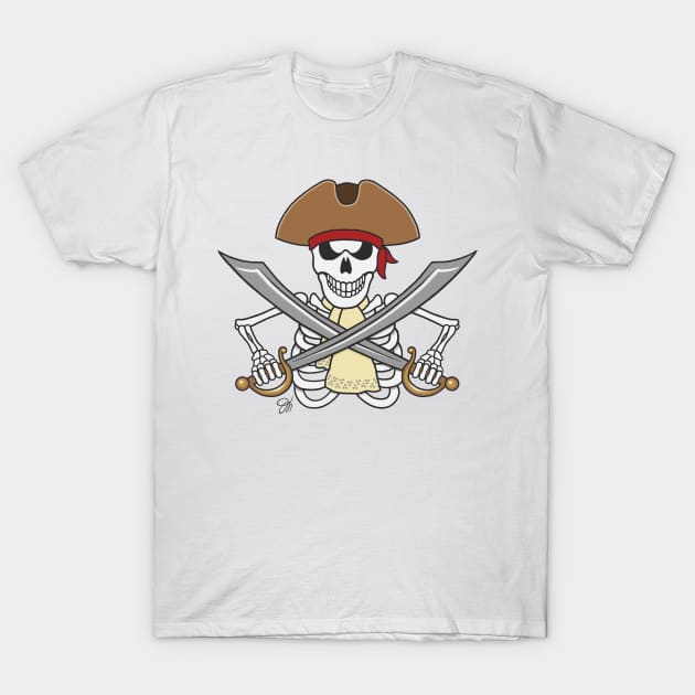 Skeleton Pirate T-Shirt by artbydesign